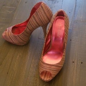 Pink/ Natural Color High Heels Peep Toe